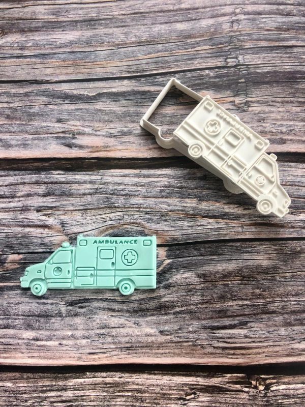 Ambulance Cookie Cutter and Fondant Stamp, First Aid, Emergency Services, Doctor, Nurse, NHS