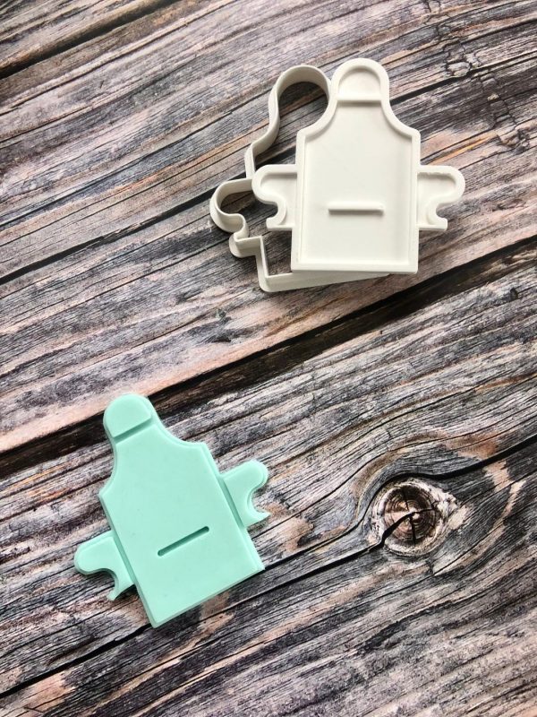 apron 2 Apron Cookie Cutter and Fondant Stamp, Pinafore, Chef, Baker, Baking