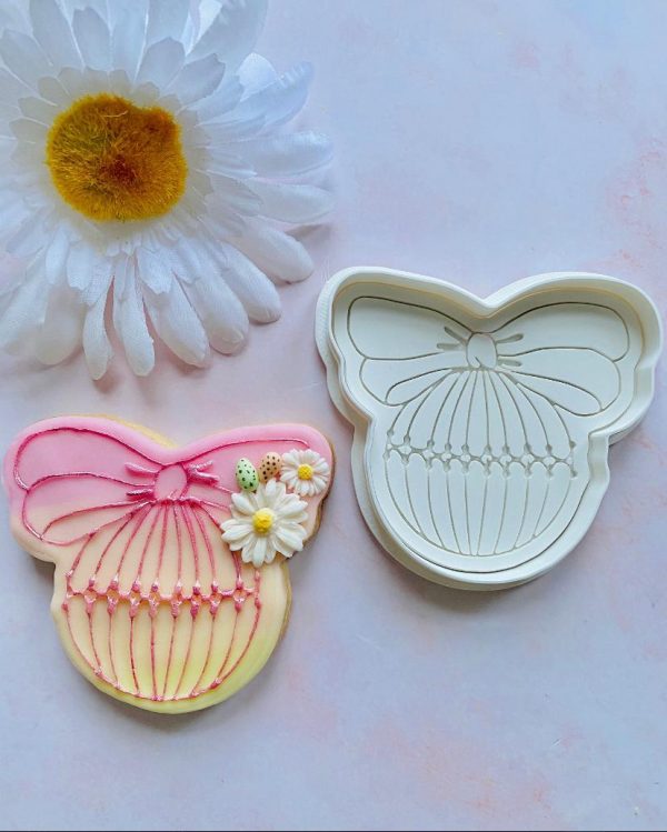Bauble Cookie Cutter and Fondant Stamp, Bow Bauble, Easter, Easter Decoration