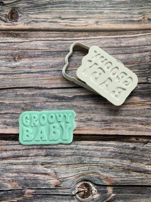 Groovy Baby Cookie Cutter and Fondant Stamp Embosser, New Baby, Disco Theme, Baby Shower