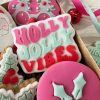 holly jolly Holly Jolly Vibes Cookie Cutter and Fondant Stamp Embosser, Merry Christmas, Groovy Christmas