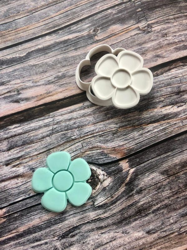 mini flower 5cm 2 Miniature Flower Cookie Cutter and Fondant Stamp, Treat Box Filler, Cute Daisy, Cute Flower, Mini Flower, Mini Daisy