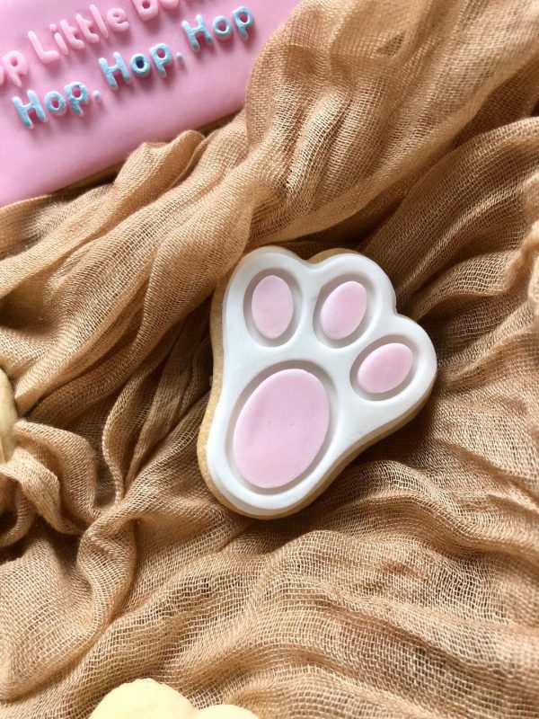 mini paw close Miniature Paw Print Cookie Cutter and Fondant Stamp, Treat Box Filler, Bunny Paw, Easter Bunny, Mini