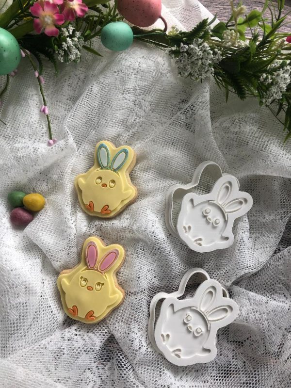 Chick with Bunny Ears Cookie Cutter and Fondant Embosser Chick with Bunny Ears Cookie Cutter and Fondant Embosser