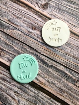 Two The Moon Fondant Stamp Embosser, Space Theme, Planet, Second Birthday, 2nd Birthday