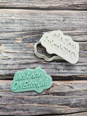Isn’t She Onederful Cookie Cutter and Fondant Stamp Embosser, First Birthday, 1, One