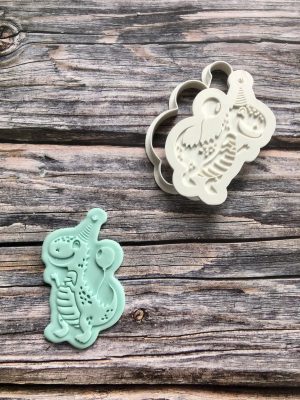 Party Dinosaur Cookie Cutter and Fondant Stamp Embosser, Roarsome Birthday, Dinosaur Theme