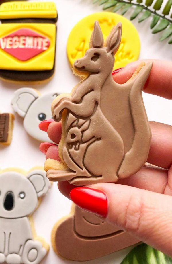 Kangaroo Cookie Cutter and Fondant Stamp, Australia, Joey
