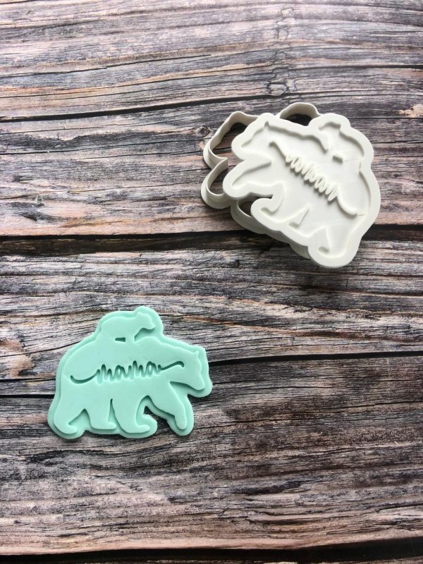 Mama Bear Cookie Cutter and Fondant Stamp Embosser
