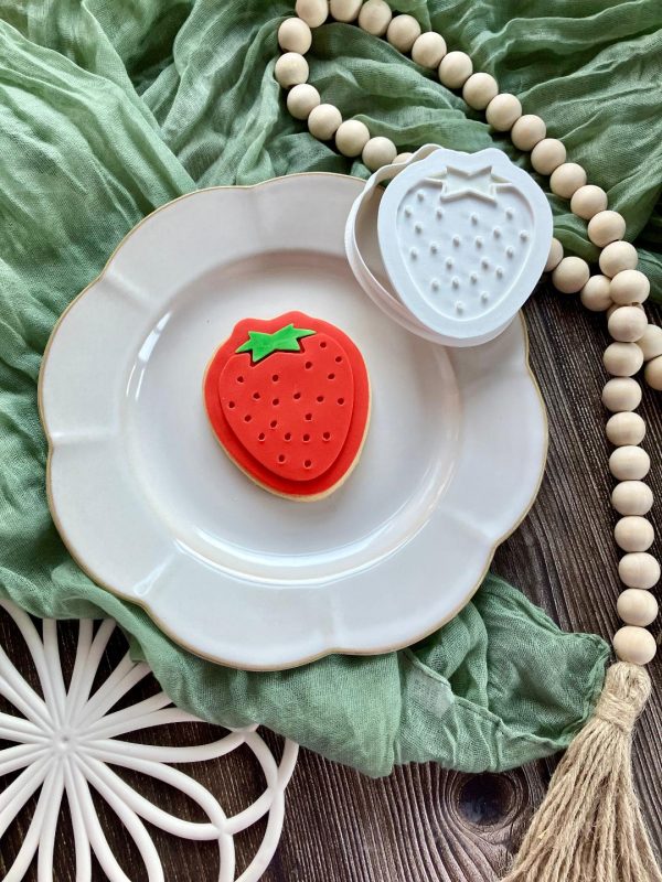 Strawberry Cookie Cutter and Fondant Stamp Embosser