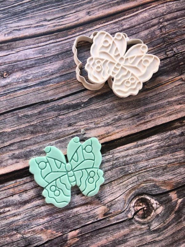 butterfly 4 Butterfly Cookie Cutter and Fondant Stamp