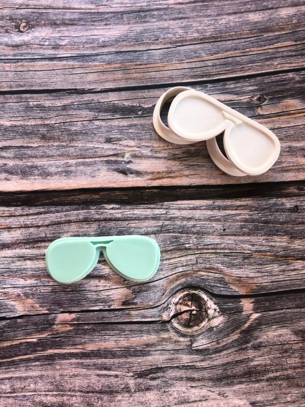 glasses Glasses Cookie Cutter and Fondant Stamp Embosser, Aviators, Sunglasses, Spectacles