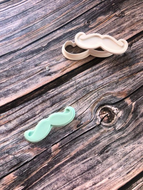 Moustache Cookie Cutter and Fondant Stamp Embosser