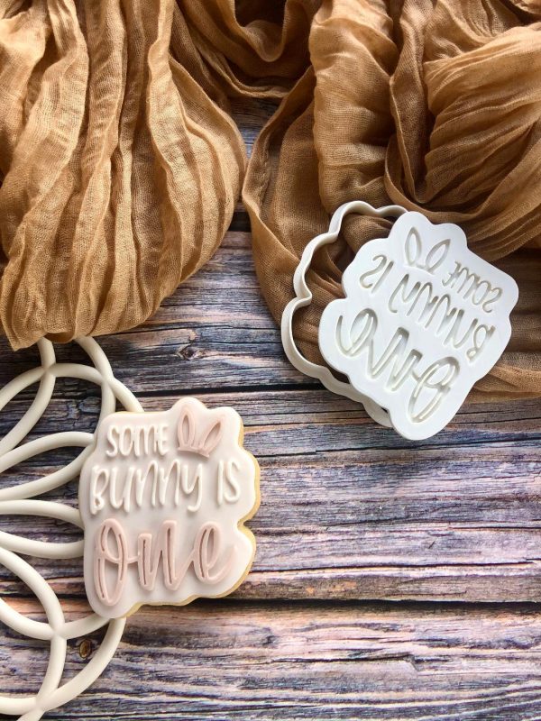 Some Bunny Is One Cookie Cutter and Fondant Stamp Embosser, First Birthday, 1st Birthday, Bunny Theme