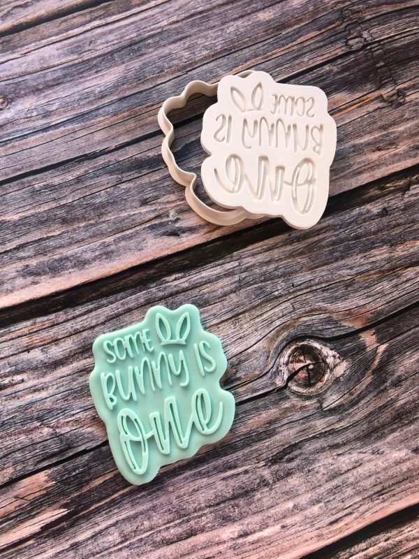 Some Bunny Is One Cookie Cutter and Fondant Stamp Embosser, First Birthday, 1st Birthday, Bunny Theme