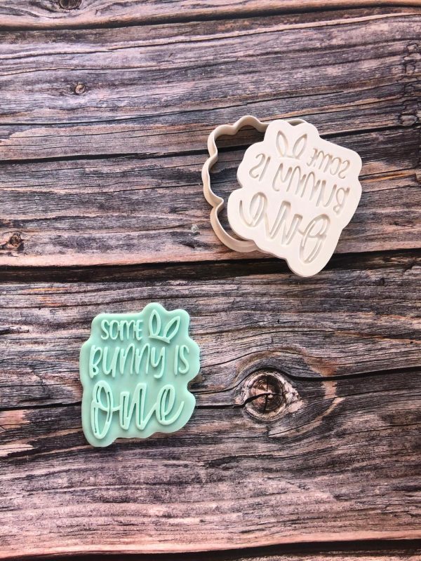 Some Bunny Is One Cookie Cutter and Fondant Stamp Embosser, First Birthday, 1st Birthday, Bunny Theme