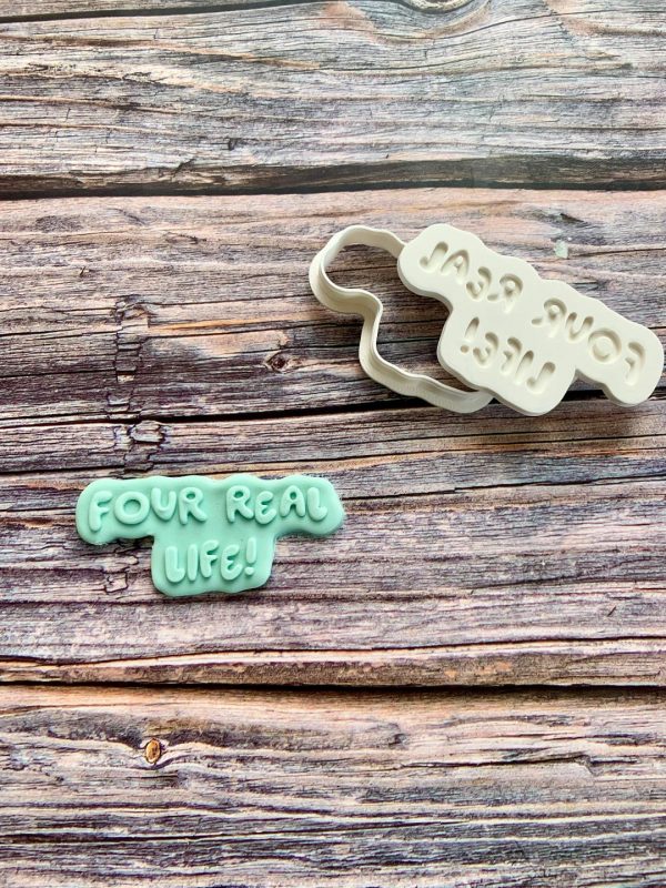 Four Real Life! Cookie Cutter and Fondant Stamp Embosser, Bluey Theme, Bluey Birthday, Fourth Birthday