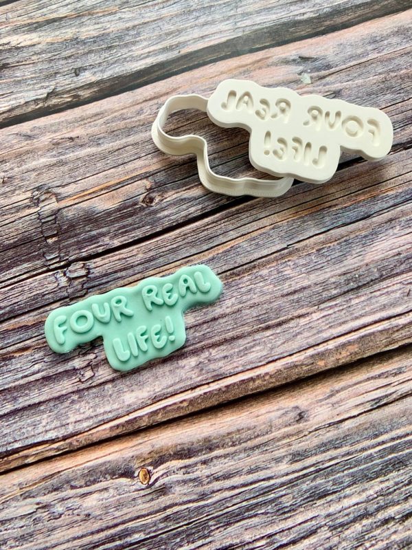 Four Real Life! Cookie Cutter and Fondant Stamp Embosser, Bluey Theme, Bluey Birthday, Fourth Birthday