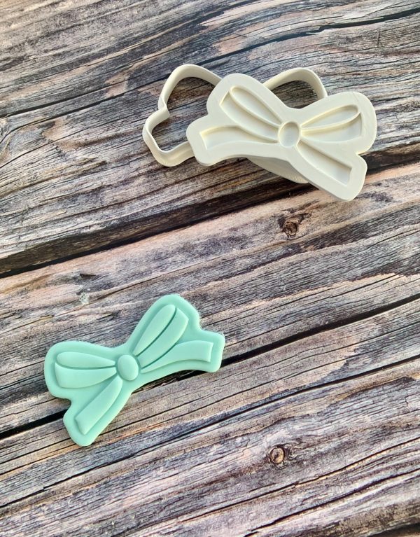 Bow Cookie Cutter and Fondant Stamp Embosser, Ribbon, Bow-tiful