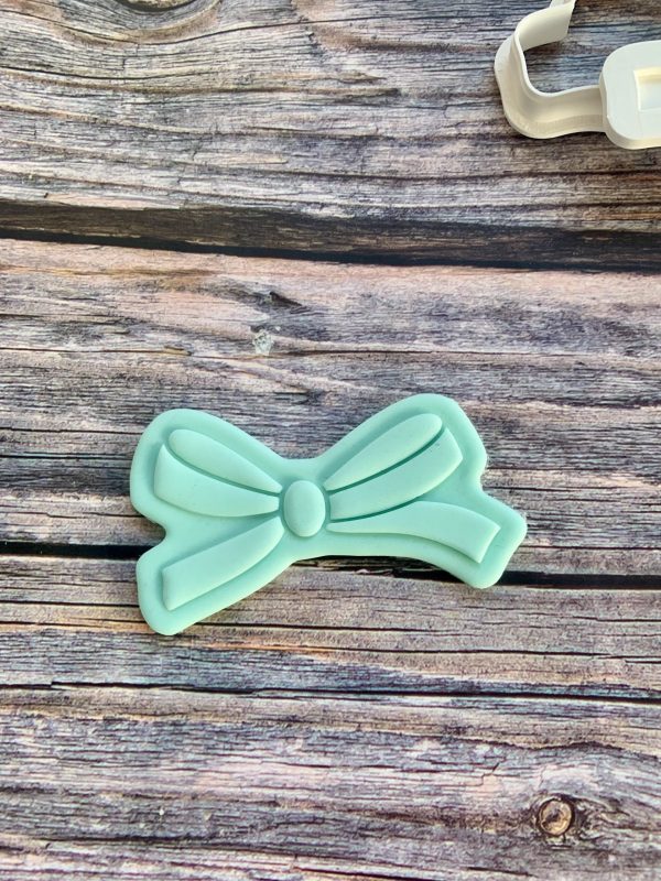 Bow Cookie Cutter and Fondant Stamp Embosser, Ribbon, Bow-tiful