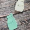 Milk 2 Milk Bottle Cookie Cutter and Fondant Stamp, Milk for Santa