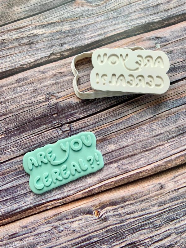 Are You Cereal Cookie Cutter and Fondant Stamp Embosser, Bluey Theme, Kids TV