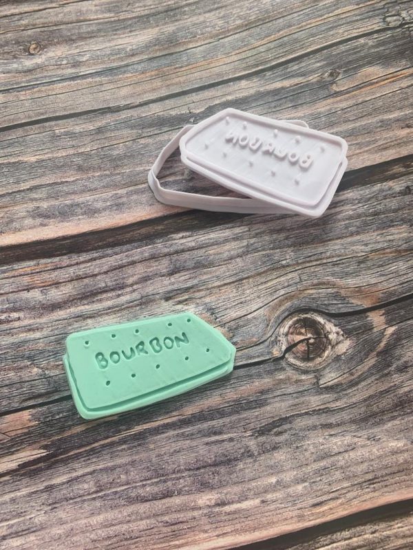 bourbon 2 Biscuit Cookie Cutter and Fondant Stamp, Bourbon, Mother's Day, Afternoon Tea