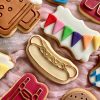 Hot Dog Cookie Cutter and Fondant Stamp Embosser, Bratwurst, Weiner, Food, Carnival, Festival, NYC, New York