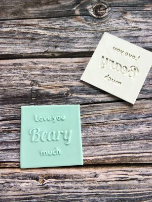 Love You Beary Much Fondant Stamp Embosser, Bear Theme, Baby Shower, Teddy Bear, Mother's Day, Father's Day