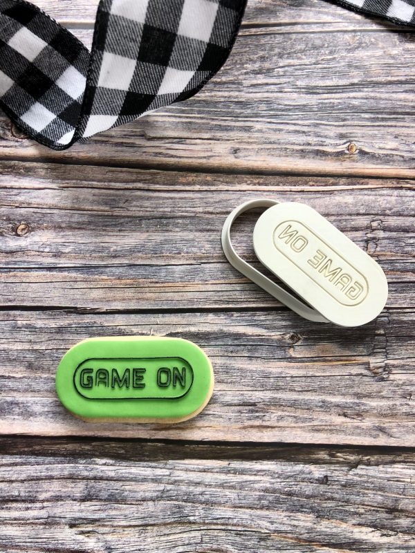 Game On Cookie Cutter and Fondant Stamp Embosser, X Box, PS5, Playstation, Gaming