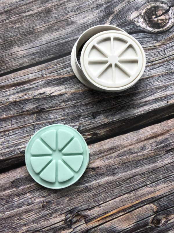 Mini Segmented Fruit Cookie Cutter and Fondant Stamp Embosser, Orange, Lemon, Zest, Main Squeeze