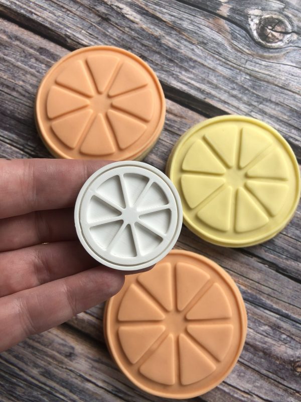 Mini Segmented Fruit Cookie Cutter and Fondant Stamp Embosser, Orange, Lemon, Zest, Main Squeeze