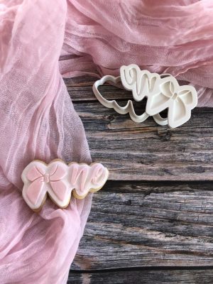 One Bow Cookie Cutter and Fondant Stamp Embosser, Bowtiful, Bow Theme, 1, First Birthday, 1st Birthday