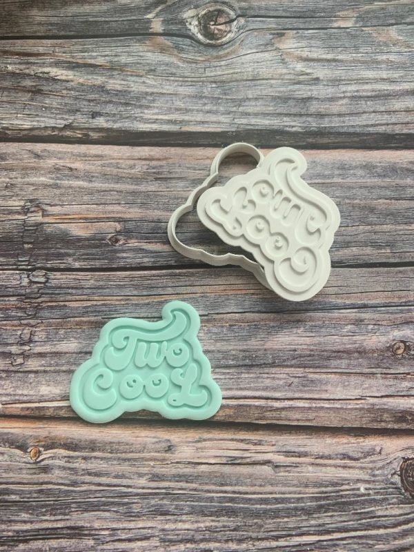 Two Cool Cookie Cutter and Fondant Stamp Embosser, Second Birthday, 2, Two