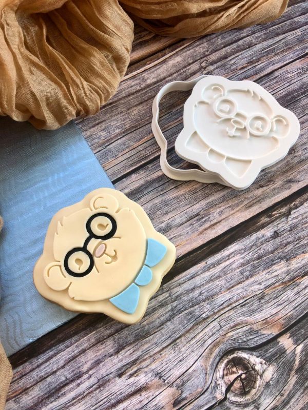bear 3 Smart Teddy Bear Cookie Cutter and Fondant Stamp Embosser, I Love You Beary Much, Father's Day