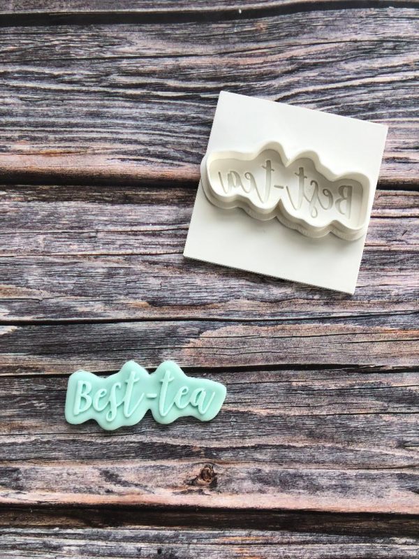 Best Tea Cookie Cutter and Fondant Stamp Embosser, Bestie, Tea Theme, Afternoon Tea
