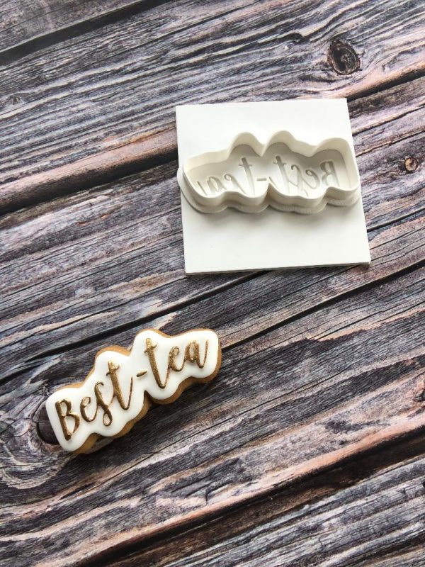 Best Tea Cookie Cutter and Fondant Stamp Embosser, Bestie, Tea Theme, Afternoon Tea