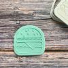 burger 3 Burger Cookie Cutter and Fondant Stamp Embosser, BBQ Theme, Hamburger