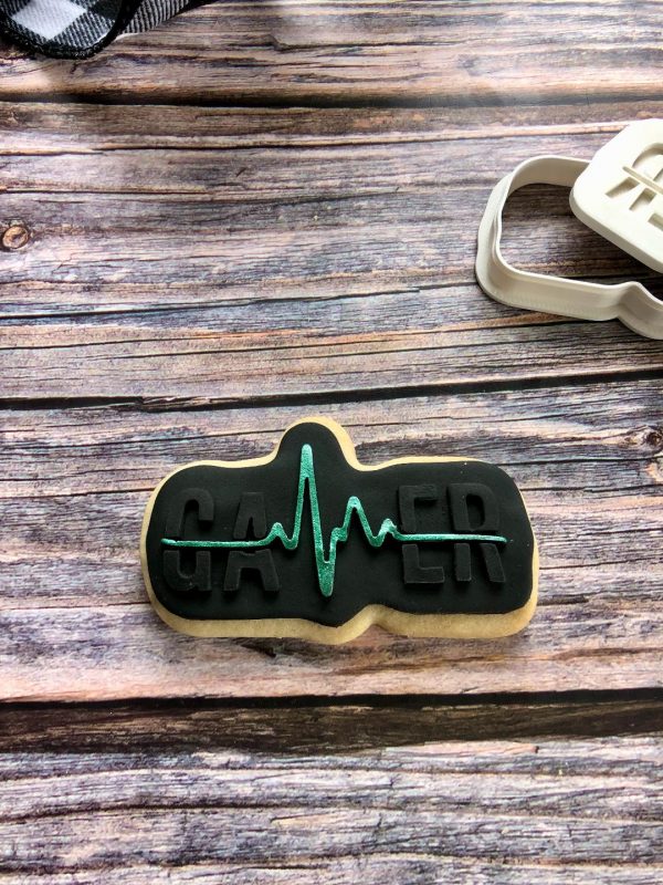 Gamer Cookie Cutter and Fondant Stamp Embosser, X Box, PS5, Playstation, Gaming