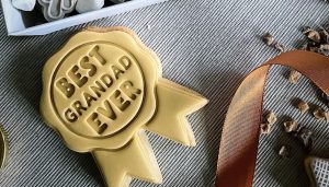 Best Grandad Ever Cookie Cutter and Fondant Stamp, Father's Day, Birthday, Rosette