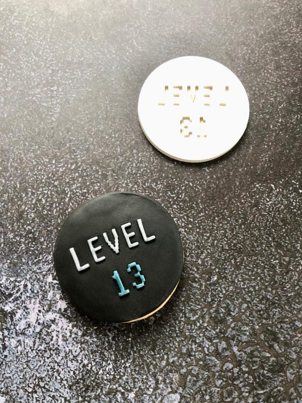 level 13 2 Level 13 Fondant Embosser, Gaming, 13th Birthday, Thirteenth Birthday, XBox, Playstation