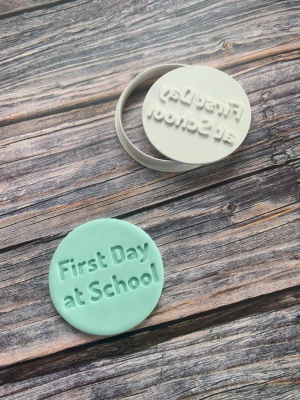 First Day at School Cookie Cutter and Fondant Stamp, Back to School, New Starter