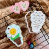 Flower Pot Cookie Cutter and Fondant Stamp Embosser, Plant, Hippie Flower, Happy Flower