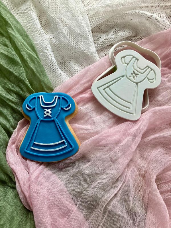 German Dress Cookie Cutter and Fondant Stamp Embosser, Oktoberfest, Clothes, German Theme