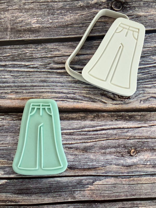 IMG_0747 Flares Cookie Cutter and Fondant Stamp Embosser, 70’s, Retro, Flared Jeans, Hippie