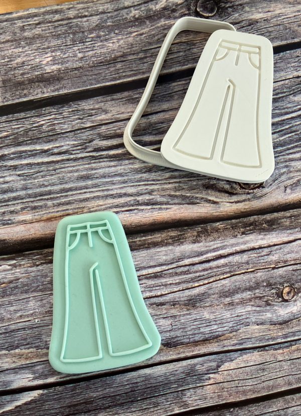 IMG_0748 Flares Cookie Cutter and Fondant Stamp Embosser, 70’s, Retro, Flared Jeans, Hippie