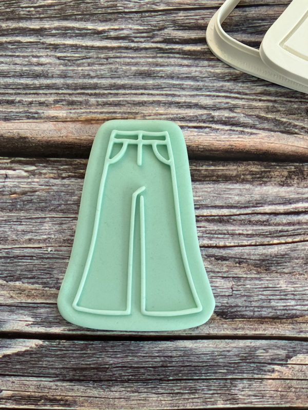 IMG_0749 Flares Cookie Cutter and Fondant Stamp Embosser, 70’s, Retro, Flared Jeans, Hippie