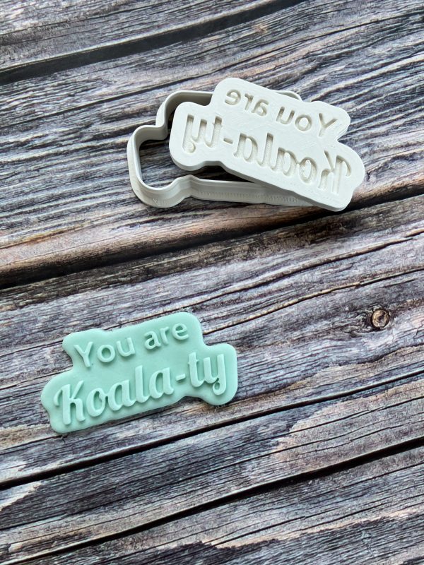 You Are Koala-ty Cookie Cutter and Fondant Stamp Embosser, Koala Theme, Thank You Teacher