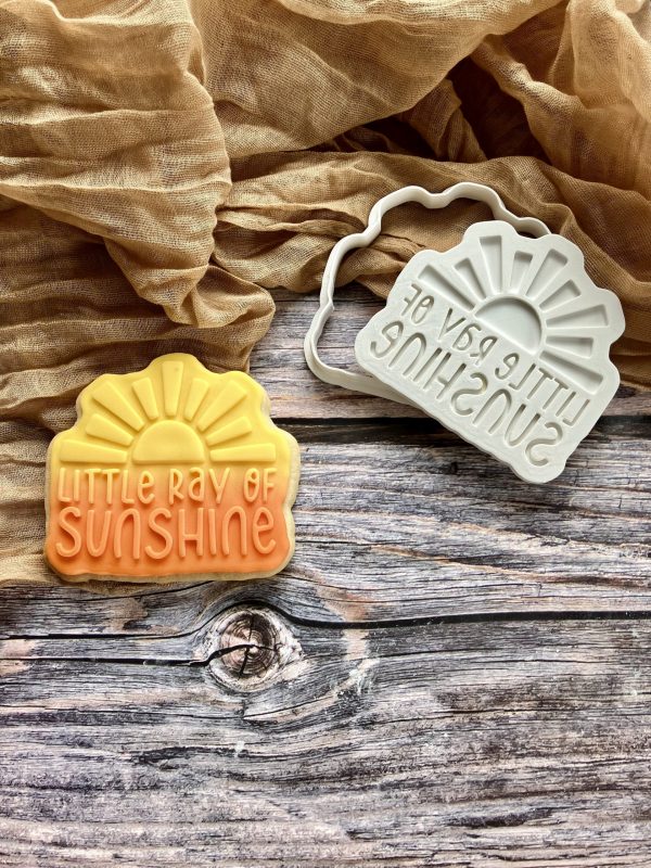 IMG_0940 Little Ray of Sunshine Cookie Cutter and Fondant Stamp Embosser, Summer, New Baby, Son, Sun