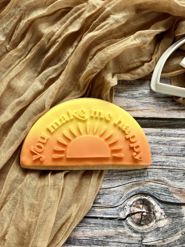 You Make Me Happy Cookie Cutter and Fondant Stamp Embosser, Summer, New Baby, Son, Sun